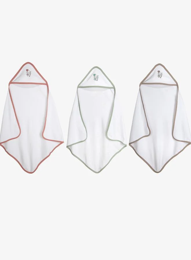 Babies Basic 3-Piece 100% Cotton Swaddle Receiving Blanket for New Born, 75x75cm